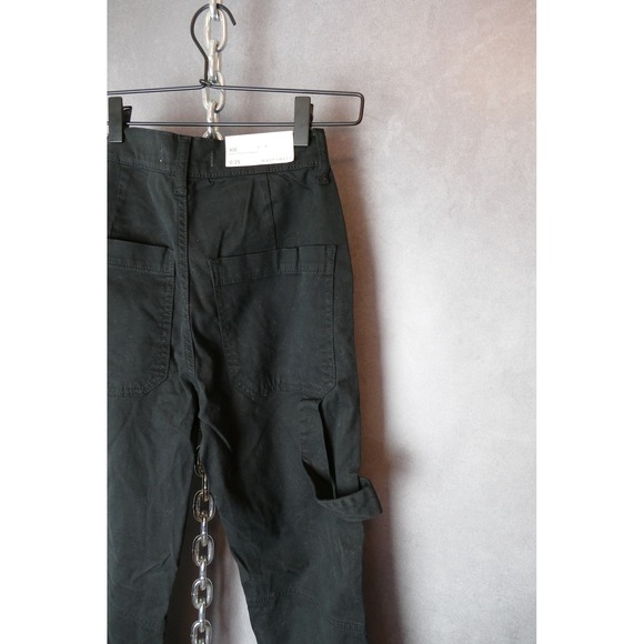Warp+Weft Aspen Pitch Black Utility Crop Straight Pants Size 0/25 Treated HEIQ - Picture 4 of 12